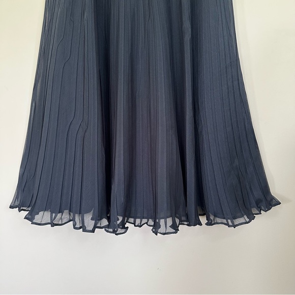 Loft Little Black Dress Women Size 2 Classic Pleated Spaghetti Strap Flowy Flare - Picture 2 of 10